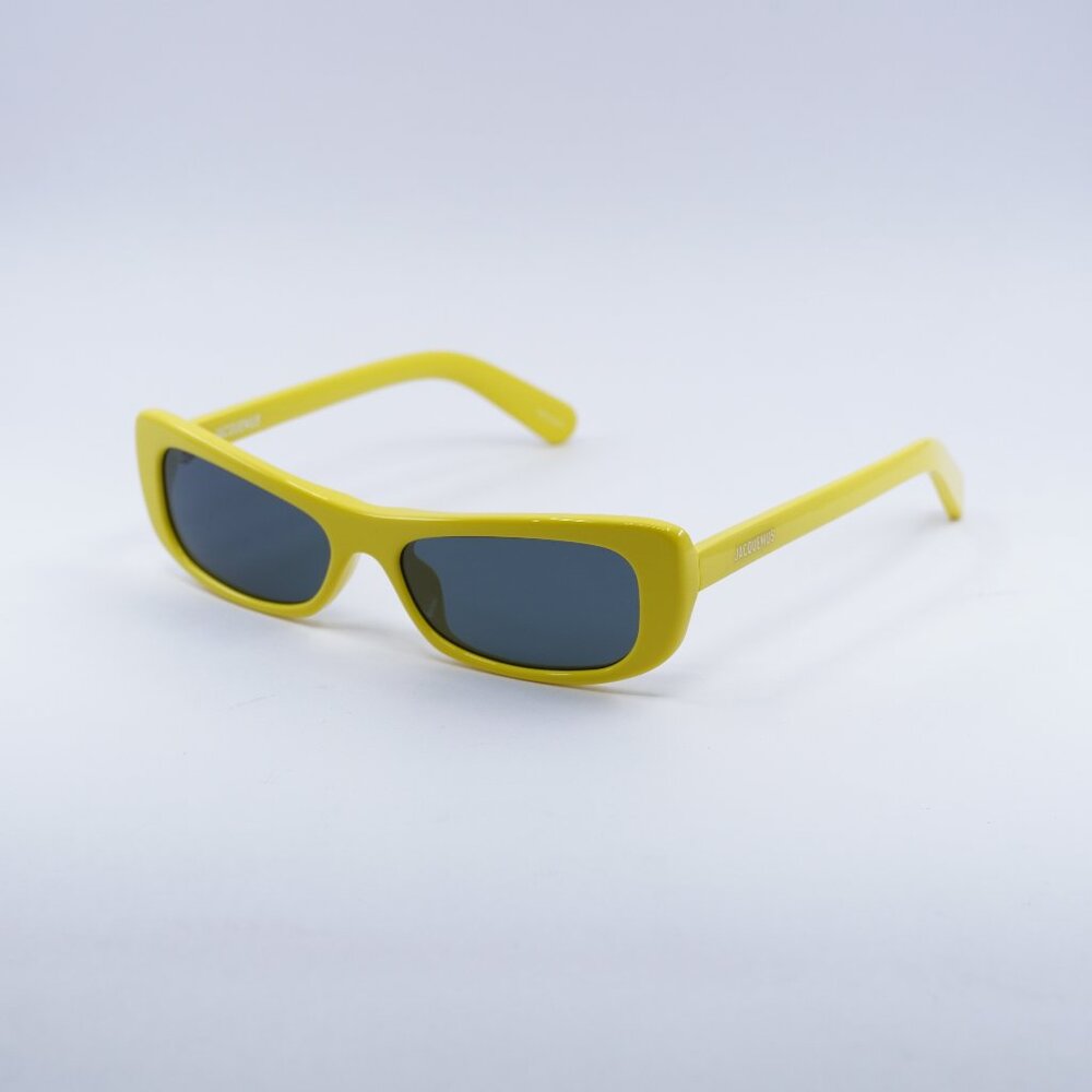 Jacquemus CAPRI JAC/55 C5 Sunglasses Yellow Rectangle Frame, Grey Lenses